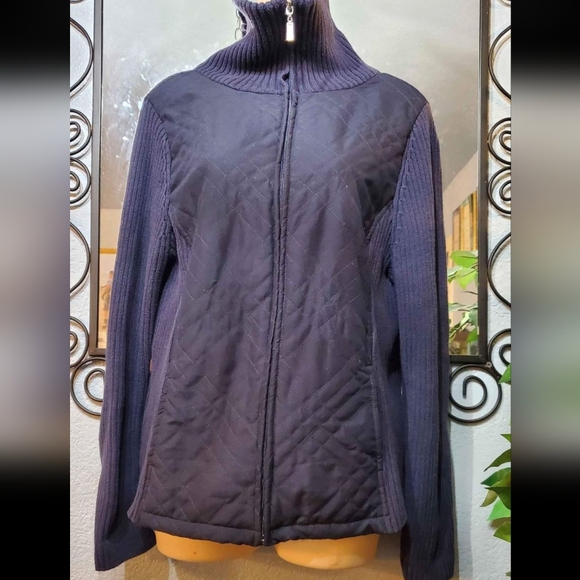 Croft & Barrow Turtleneck Quilted Sweater Jacket Size Medium - Picture 7 of 7